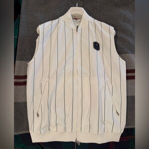 Brunello Cucinelli White Vest with Black Stripes